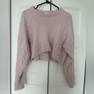 Aritzia Blush Cable Knit Sweater